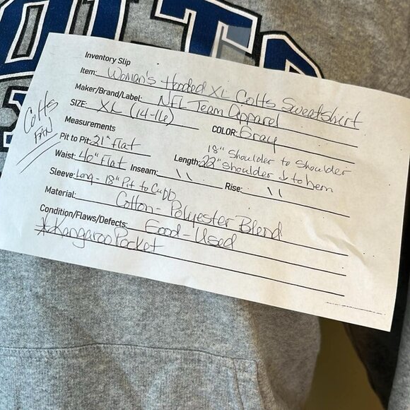 NFL Team Apparel Women's XL Colts Football Hoodie Super Fan Game Day Tail Gate - Picture 2 of 7